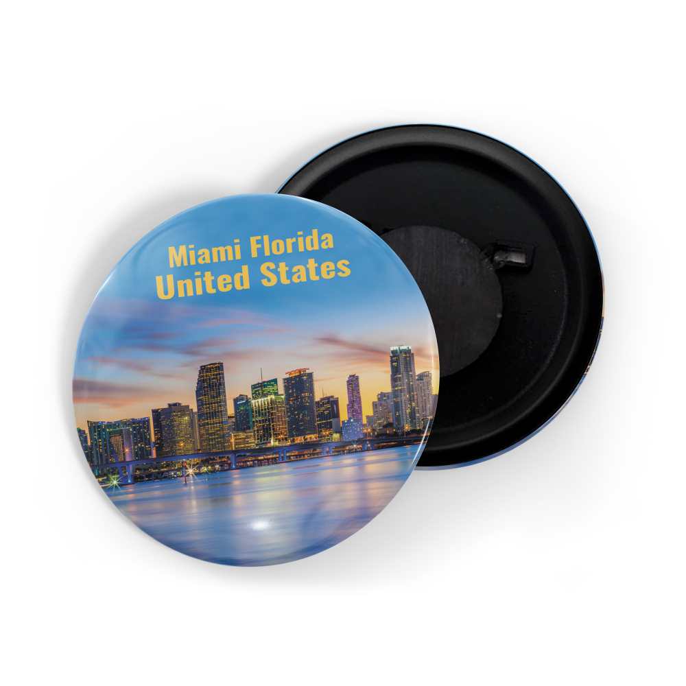 dhcrafts Fridge Magnet Multicolor Famous Tourist Place Miami Florida United States D1 Glossy Finish Design Pack of 1